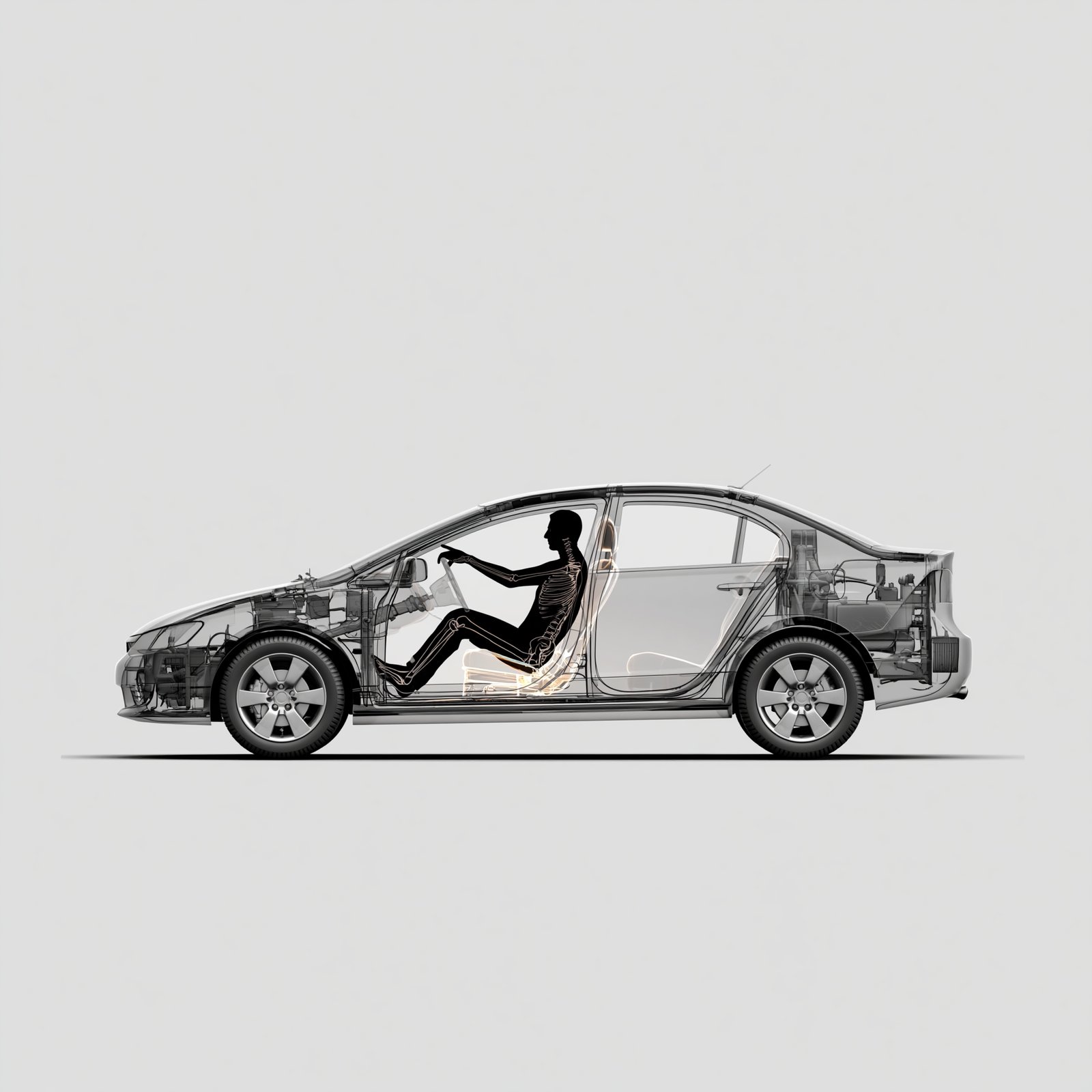 Driver seated in a car; select the closest pain point